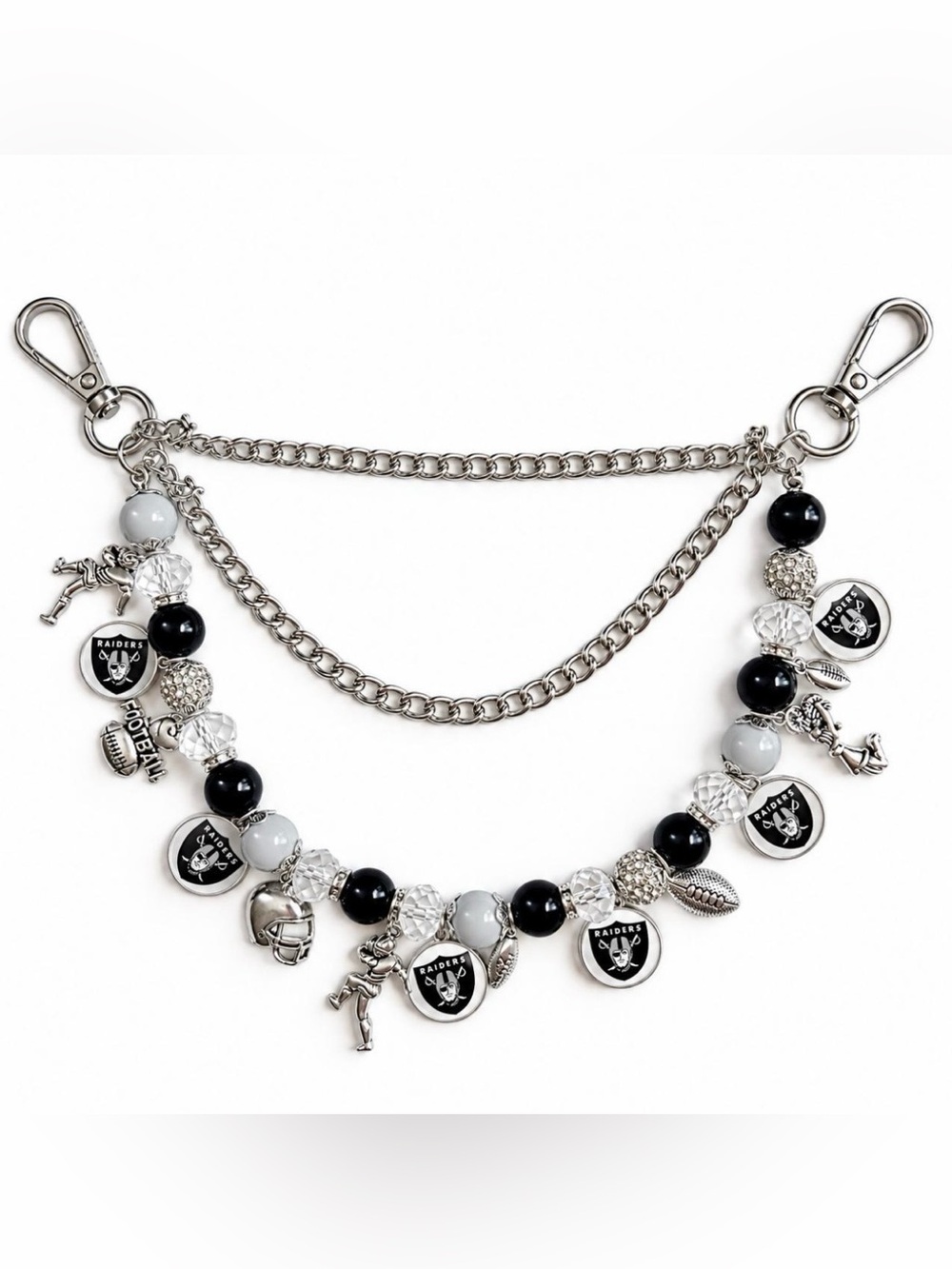 Las Vegas Raiders Black & Silver Bag Chain Women Jewelry